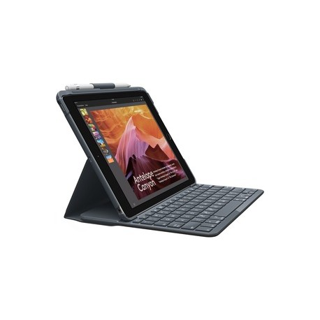 Logitech SLIM FOLIO Keyboard/Cover Case (Folio) Apple, Logitech iPad (5th Generation), iPad (6th Generation) Tablet - Black
