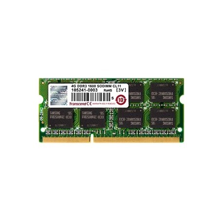 Módulo RAM Transcend TS512MSK64V3N para Portátil - 4 GB - DDR3-1333/PC3-10600 DDR3 SDRAM - 1333 MHz